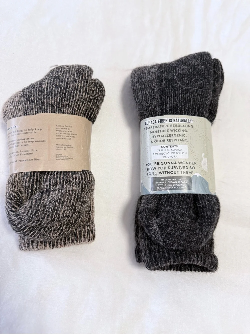 Alpaca Survival Socks | Women’s Large (SZ 10-13) Small (SZ 5-7) | Lot Of 2 Pair